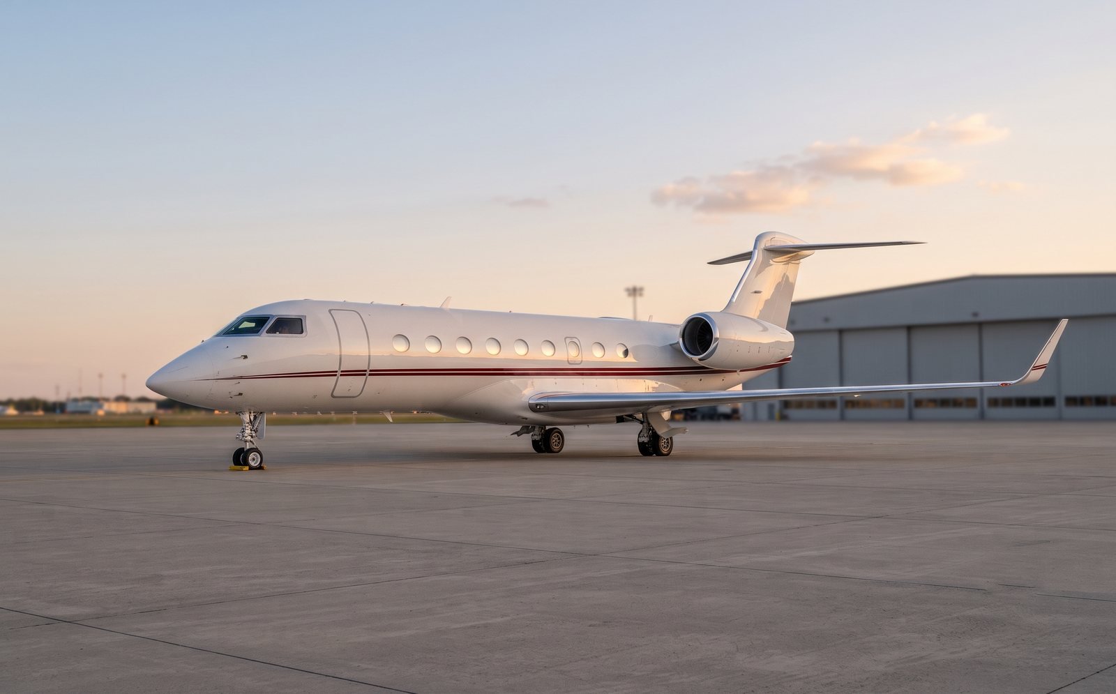 Heavy jet ready for a private flight from Dubai to London
